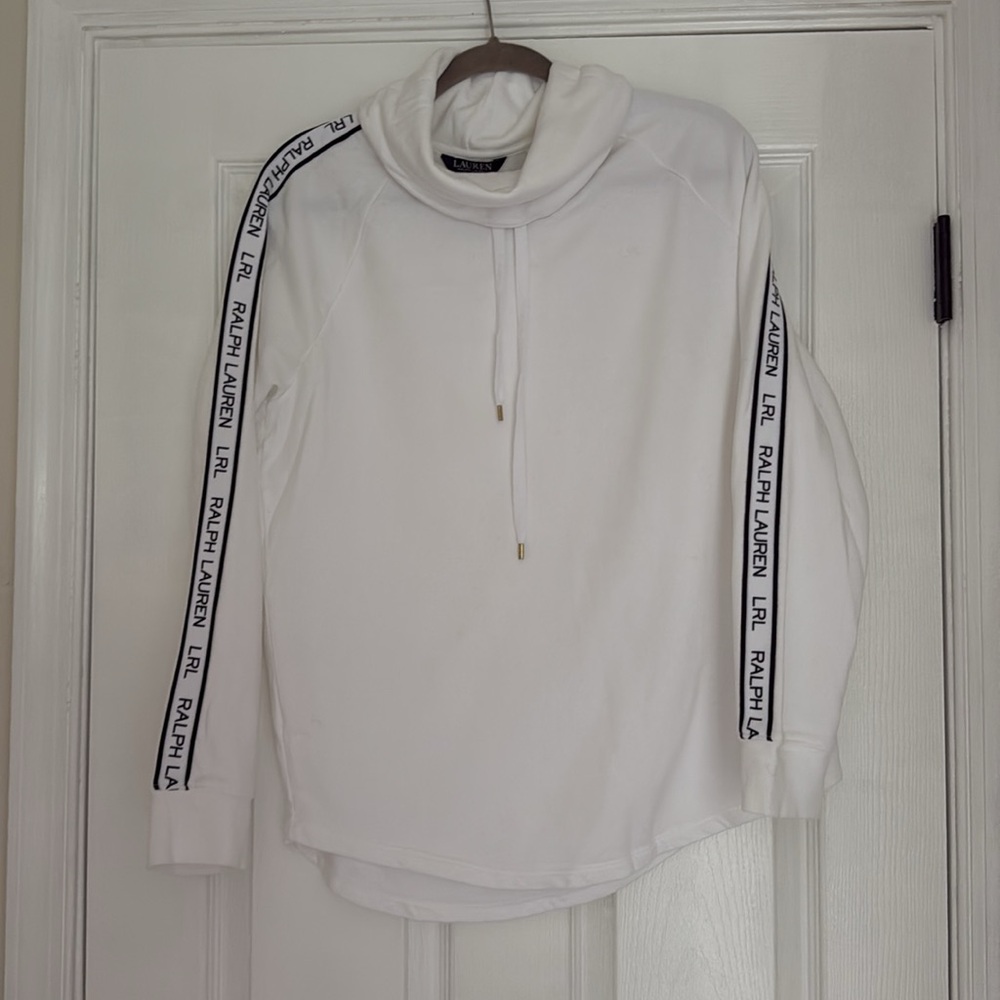RALPH LAUREN funnel neck sweater.